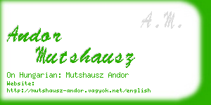 andor mutshausz business card